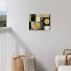 Abstract - Goud - Brons - Vormen - Geometrisch tuinposter los doek klein -sfeer8