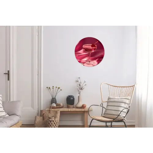 Cocktail - Pink - Luxe Wandcirkel aluminium klein -woonkamer