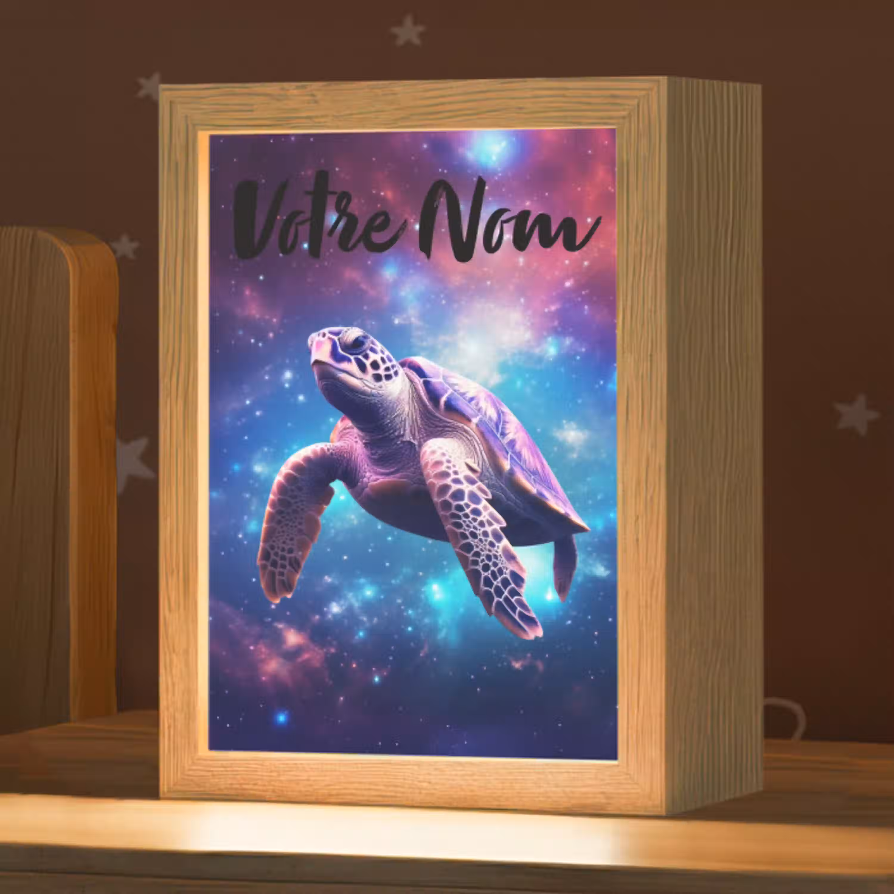 Schildpad - Dier - Galaxy - Ruimte Light Box met kabel (Kinderlampje) klein -zzz_3d_website
