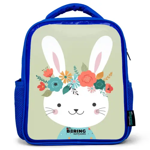 Hippie haas Kinderrugzak - Blauw middel -3d