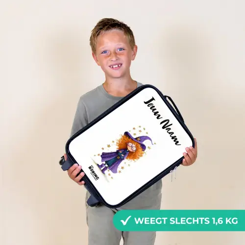 Sterrenmagie met krullen Kinderkoffer - Zwart klein -sfeer4_NL