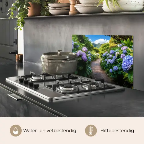 Hortsensia - Pad - Bloemen keuken achterwand spatscherm klein -usp_NL