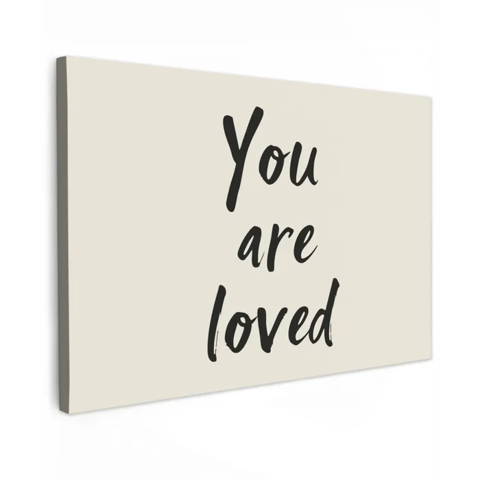 Minimalistisch - Beige - Love Tuinposter op houten frame 2 cm dik klein -3d