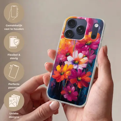 Felle bloemen - Dynamisch - Levendig Telefoonhoesje iPhone 17 Pro klein -sfeer3_NL