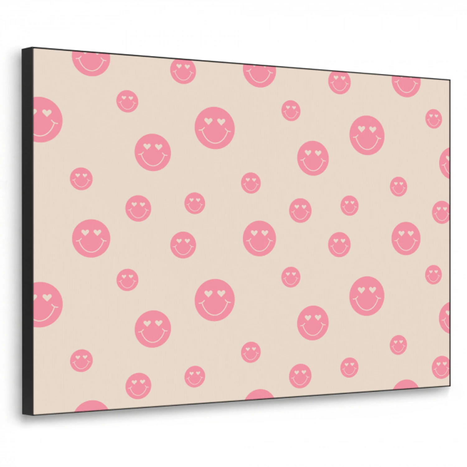 Smiley - Hart - Ogen - Patroon Textielframe zwart klein 947 -3d