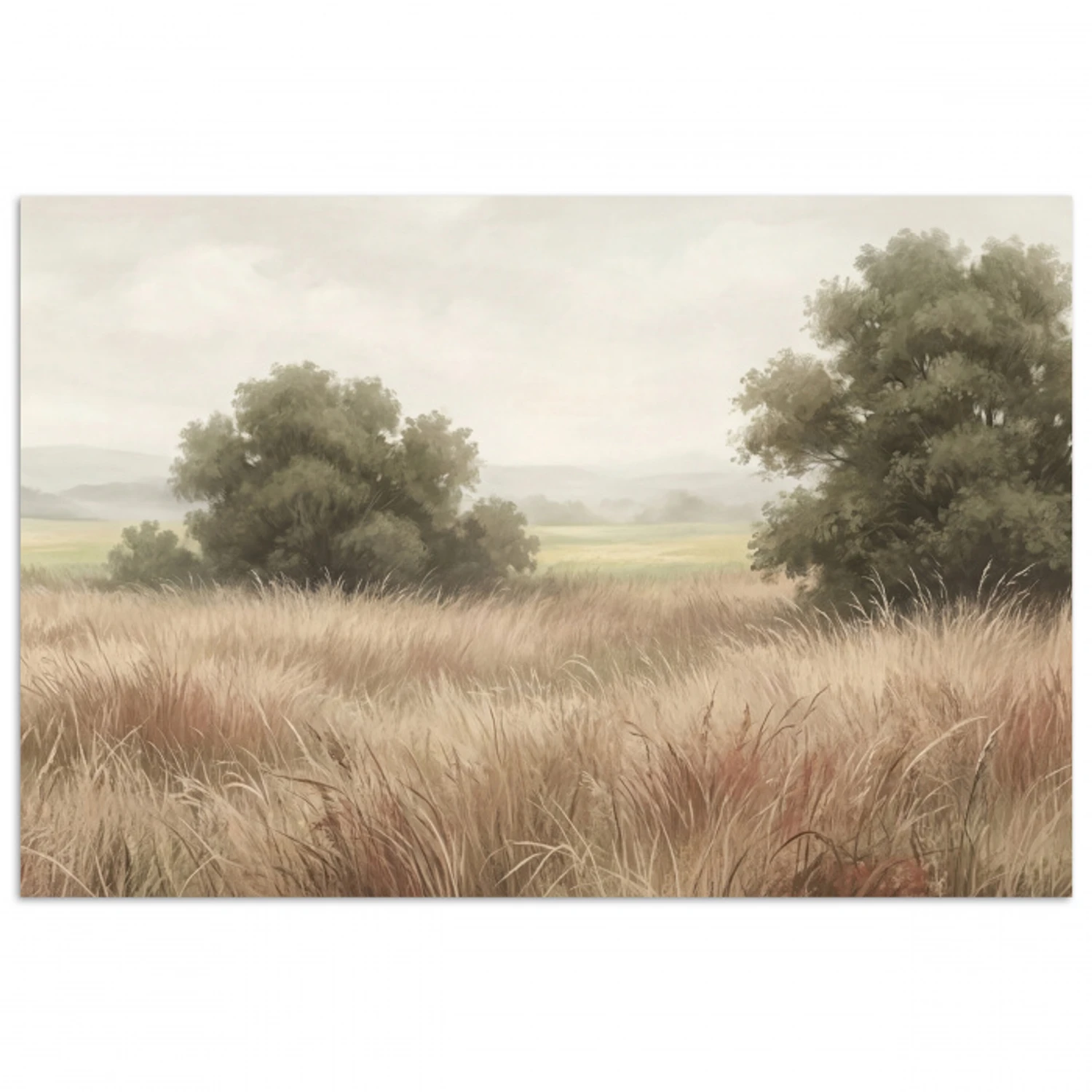 Landschap - Minimalistisch - Beige poster papier klein -3d
