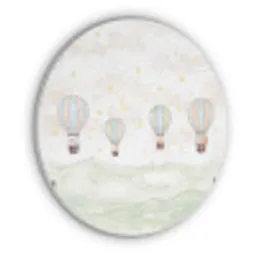 Aquarel - Luchtballonnen - Pastel Akoestische PET Vilt - Rond klein -3d