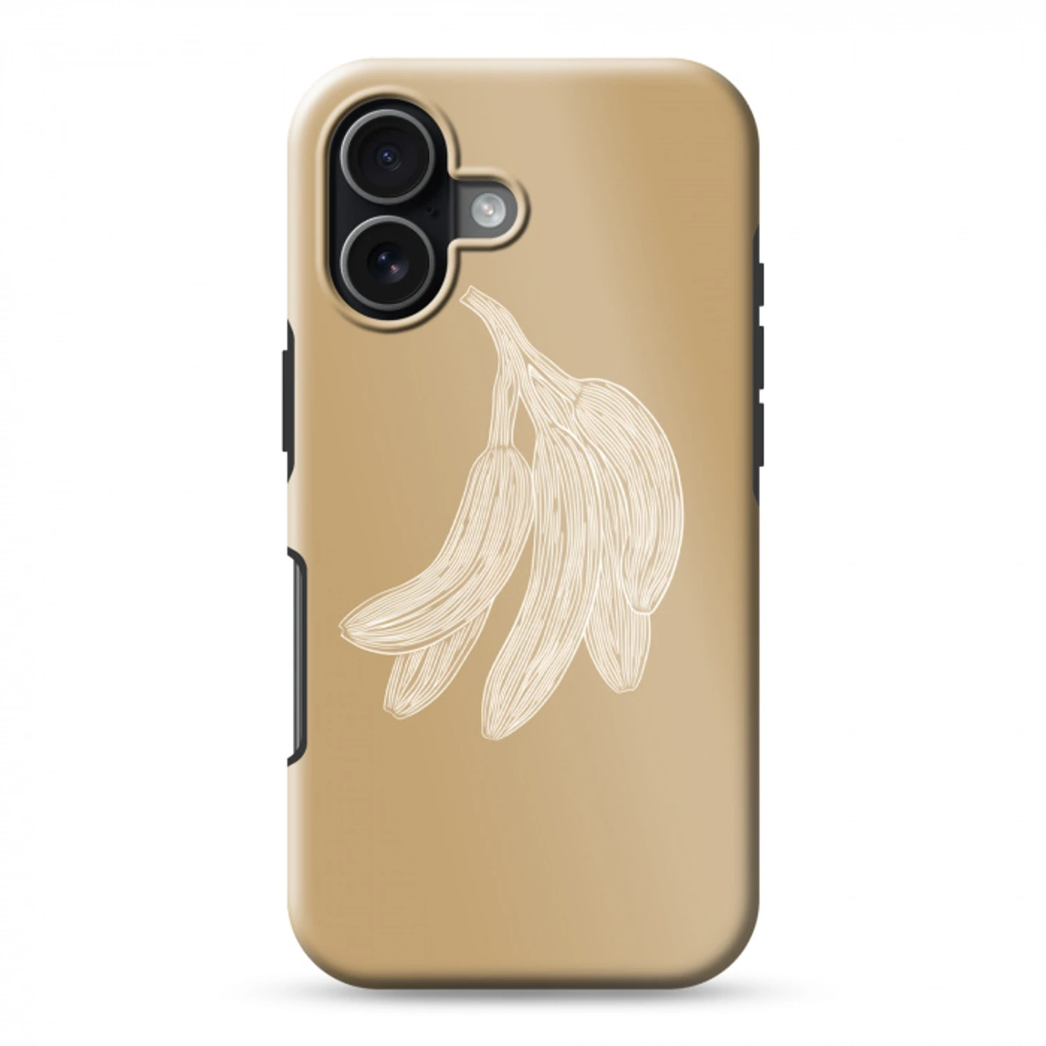 Bananen - Beige - Lijntekening - Minimalistisch Toughcase MagSafe Apple iPhone 17 klein -3d