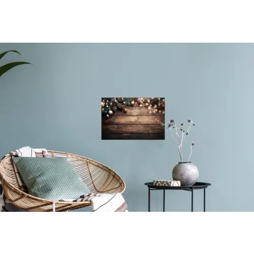 Kerstdecoratie - Houten - Dennenappel - Bruin Muursticker klein -plant