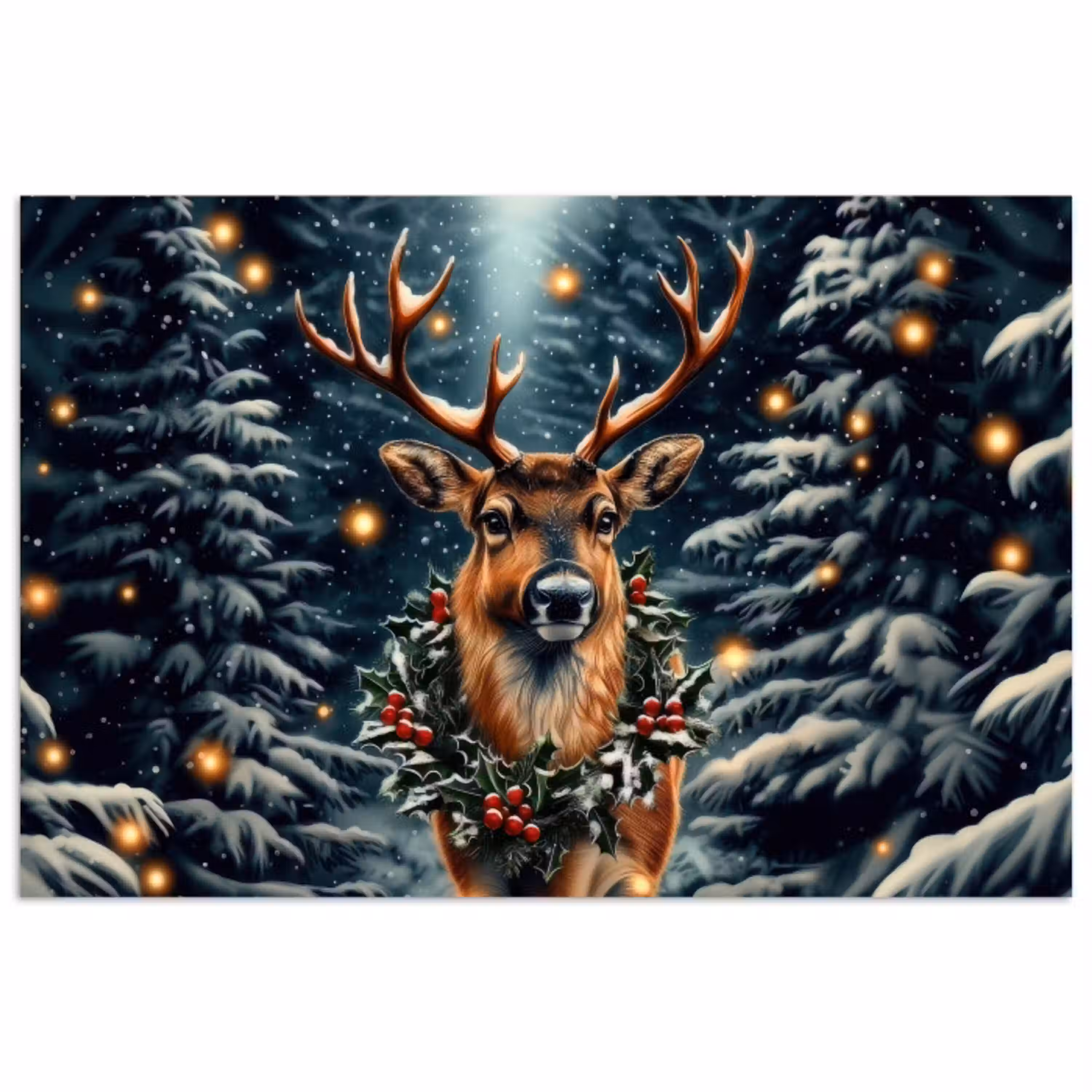 Kerst - Magie - Bos - Kleurrijk poster papier klein -3d