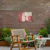 Figuren - Abstract - Roze Tuinposter op houten frame 2 cm dik klein -sfeer3