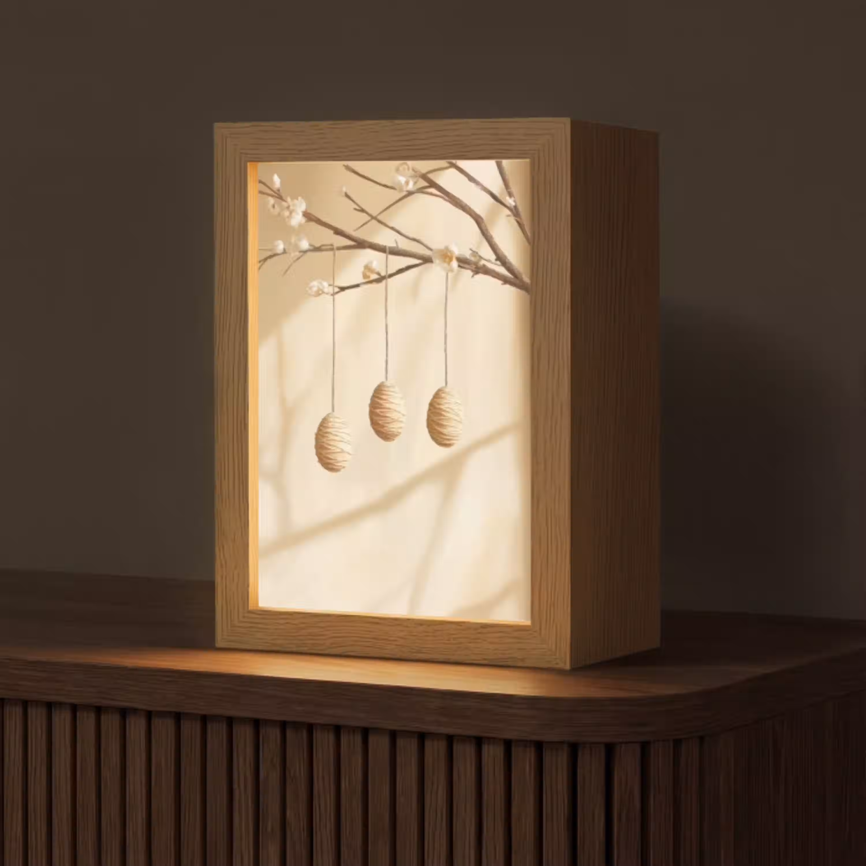Beige - Paastak - Eieren Light Box met kabel (Tafellamp) klein -z3d_website