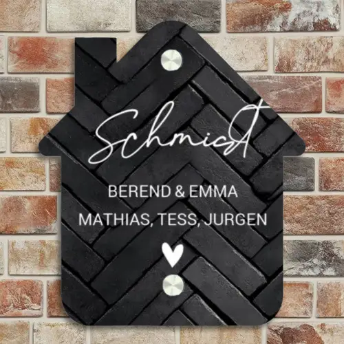 Zwarte tegels - Sierlijk Naambord Huisje klein -sfeer6