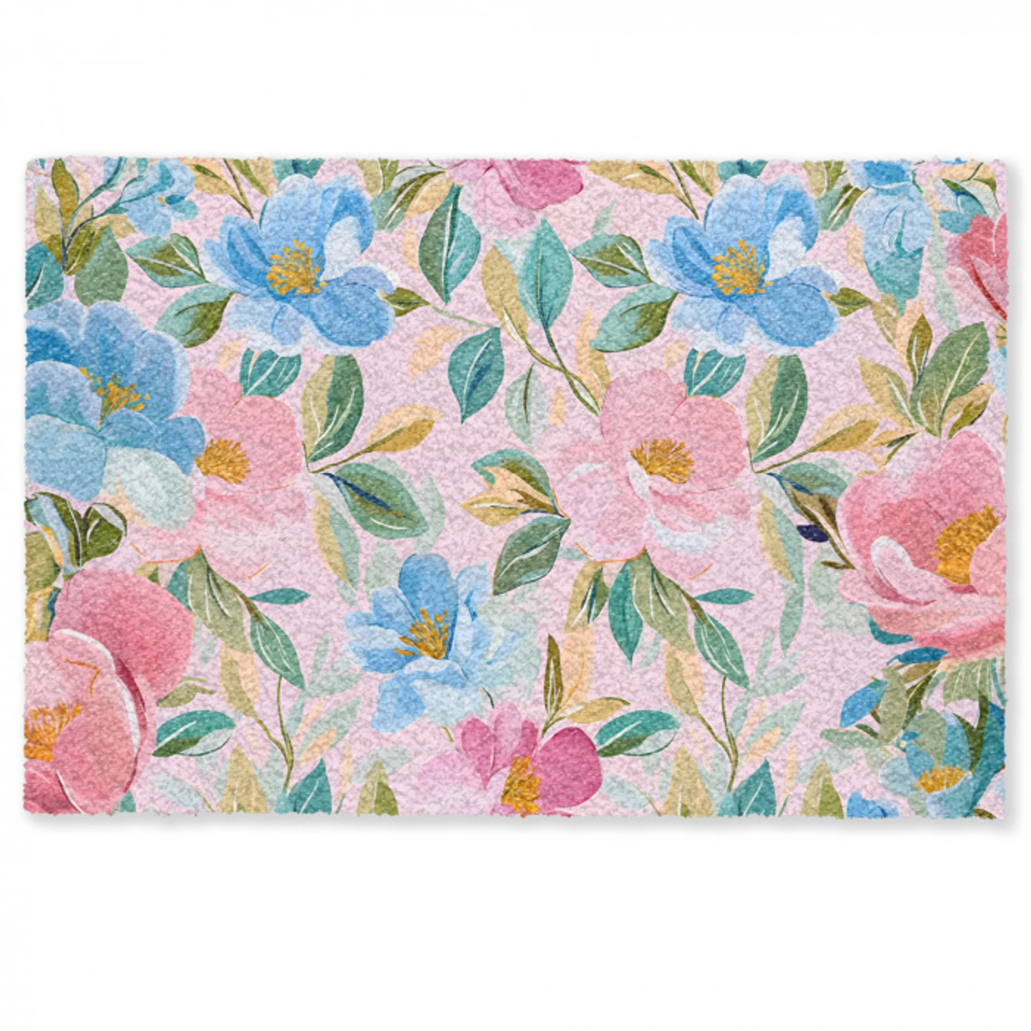 Blauw - Roze - Bloemen Deurmat klein -zkaufland3d