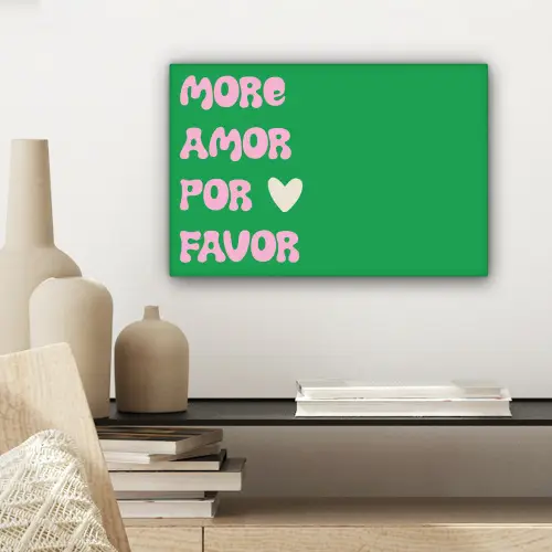 Amor - Valentijn - Groen - Tekst canvas 2cm klein -sfeer6