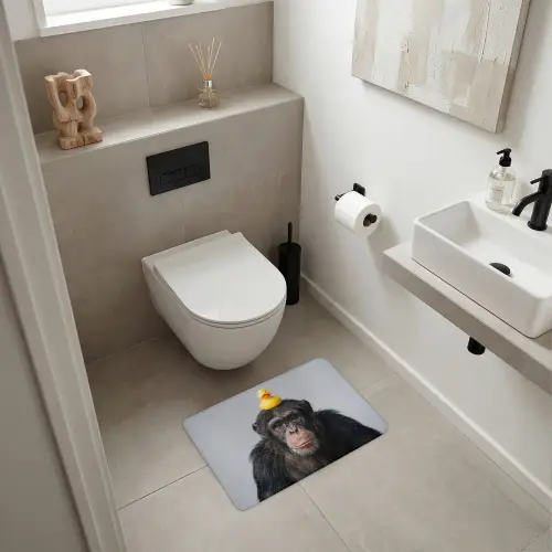 Chimpansee - Badeend - Grijs WCmat klein -sfeer1