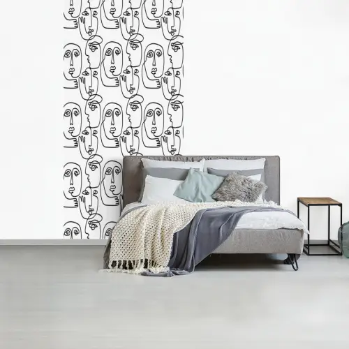 Herhaling - Gezichten - Expressie fotobehang vinyl groot 64 -slaapkamer