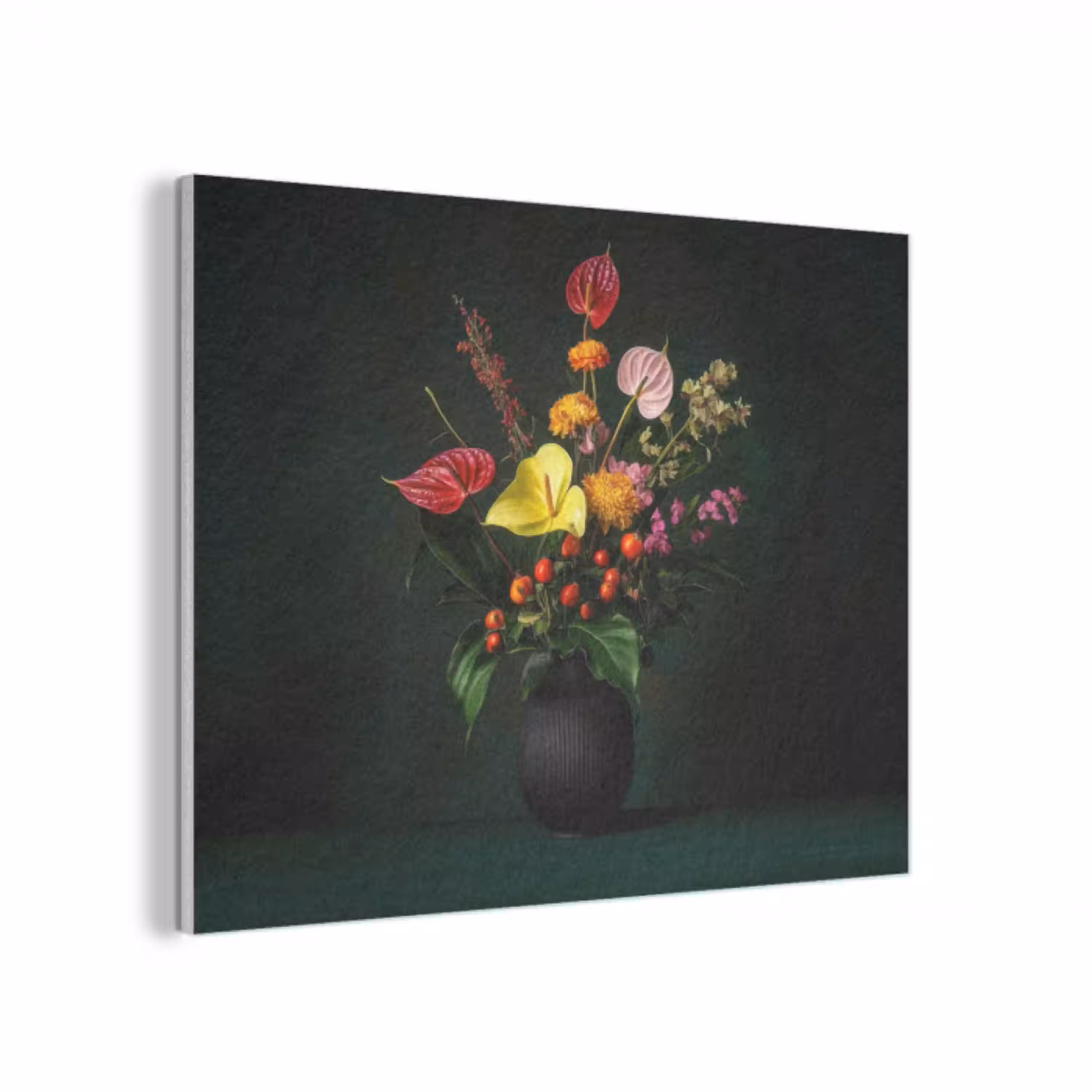 Bloemen - Vaas - Zwart PET vilt klein -3d