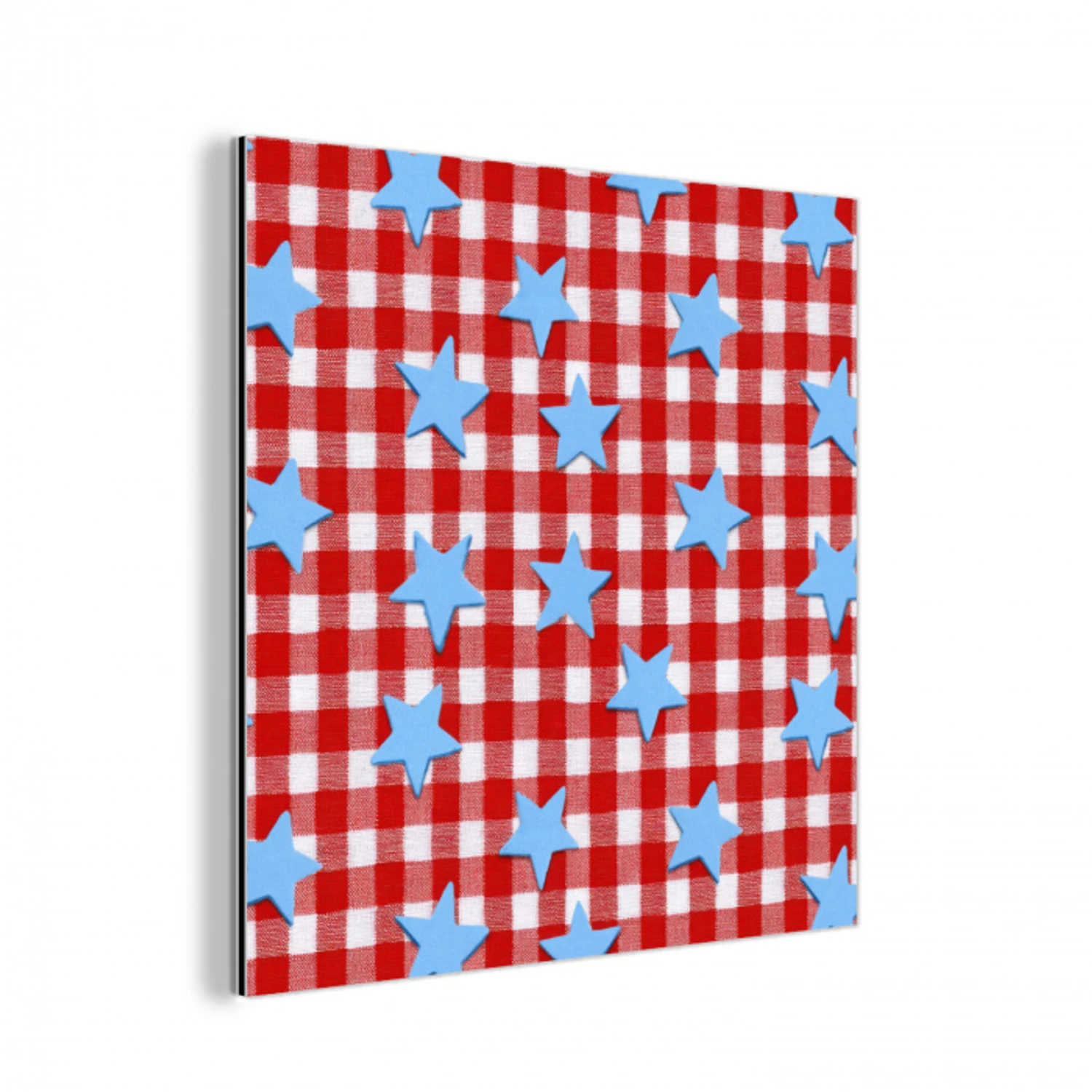 Ruit - Sterren - Rood aluminium wit klein 46 -3d