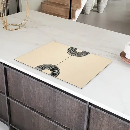 Geometrische bogen - Minimalistisch - Symmetrisch Inductie beschermer vinyl 3mm klein -sfeer8