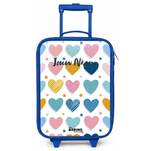Hartenpatroon Kinderkoffer - Blauw klein -zz3dotto