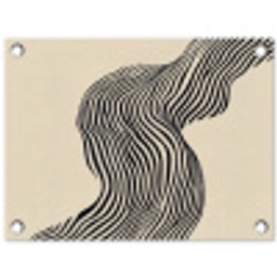 Golvend - Lijnen - Abstract - Silhouet tuinposter los doek klein -3d