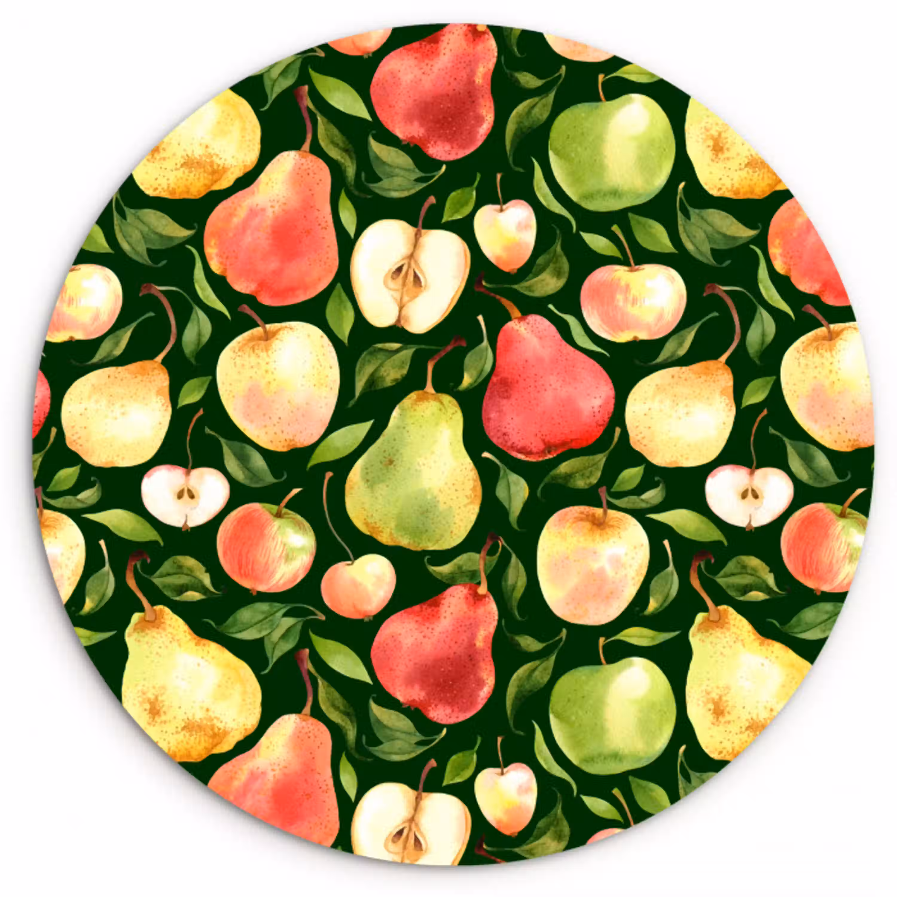 Appels - Peren - Fruit - Groen Wandcirkel plexiglas klein 852 -3d