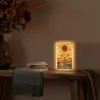 Zonnebloem - Mozaïek - Zonsondergang - Geel Light Box met kabel (Tafellamp) klein -sfeer4