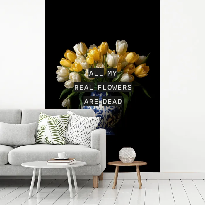 Quotes - Bloem - Tulp - Geel fotobehang vinyl groot -woonkamer