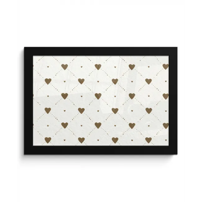 Hartjes - Patroon - Raster  - Klassiek fotolijst zwart zonder passe partout klein -3d