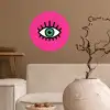 Minimalistisch - Oog - Roze Wandcirkel behangsticker klein -sfeer1