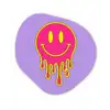 Smiley - Drip - Neon Wandcirkel Organisch Forex 3mm klein -3d