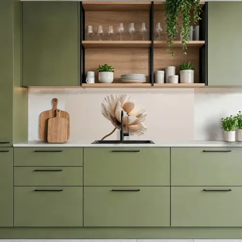 Bloem - Beige - Crème keuken achterwand 2 middel -sfeer3