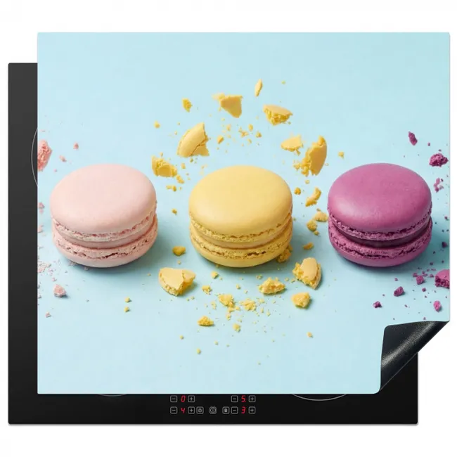 Macarons - Kleurrijk - Pastel Inductie beschermer vinyl 3mm middel -3d
