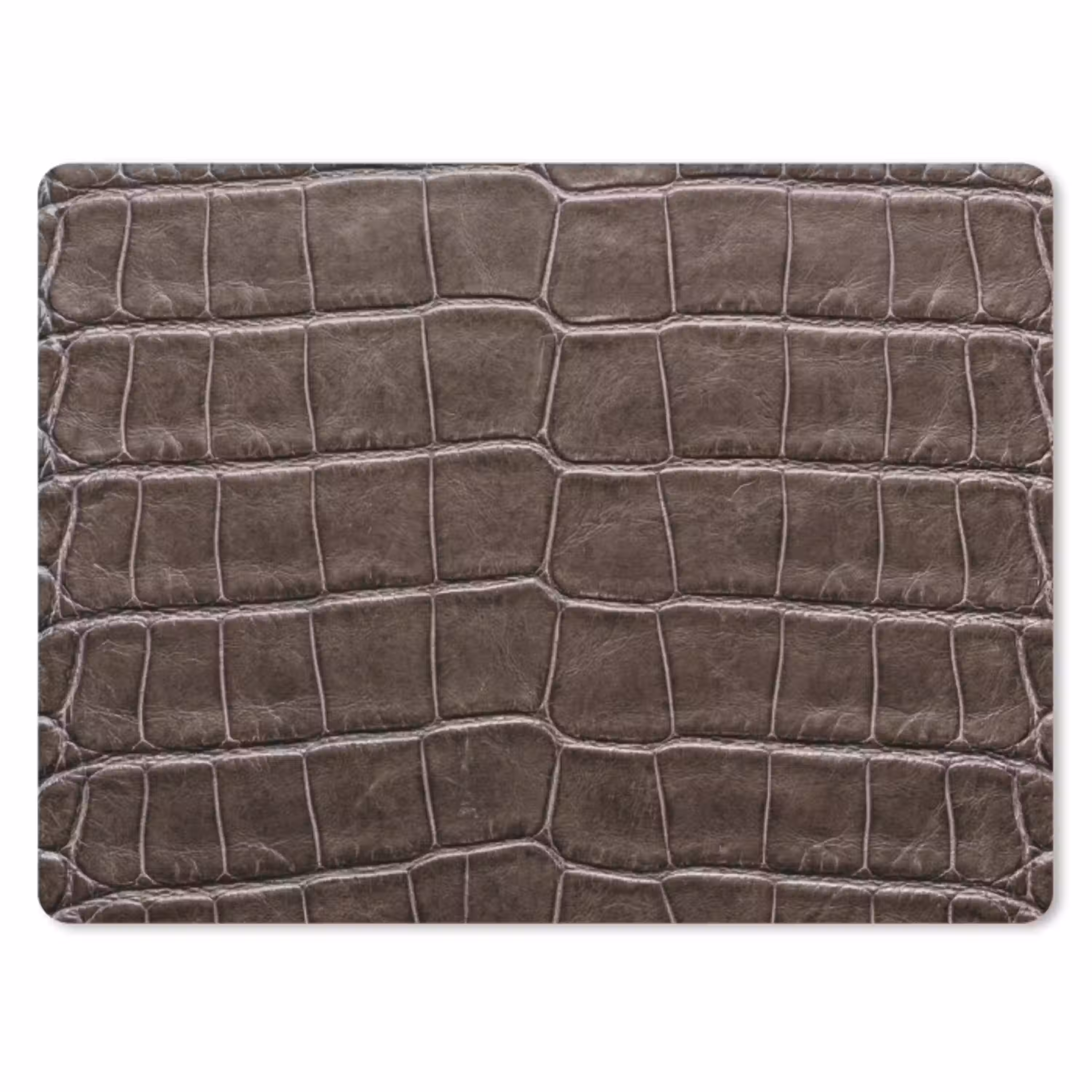 Leer - Krokodil - Mat muismat rubber klein -3d