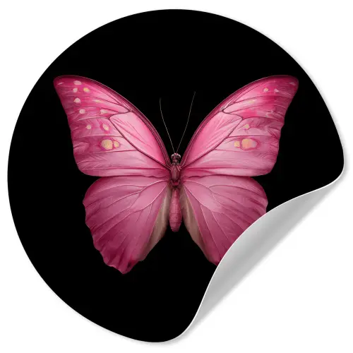 Vlinder - roze - Elegant Wandcirkel behangsticker klein -3d