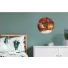 Winter - Kerst - Huis - Openhaard Wandcirkel aluminium klein -slaapkamer