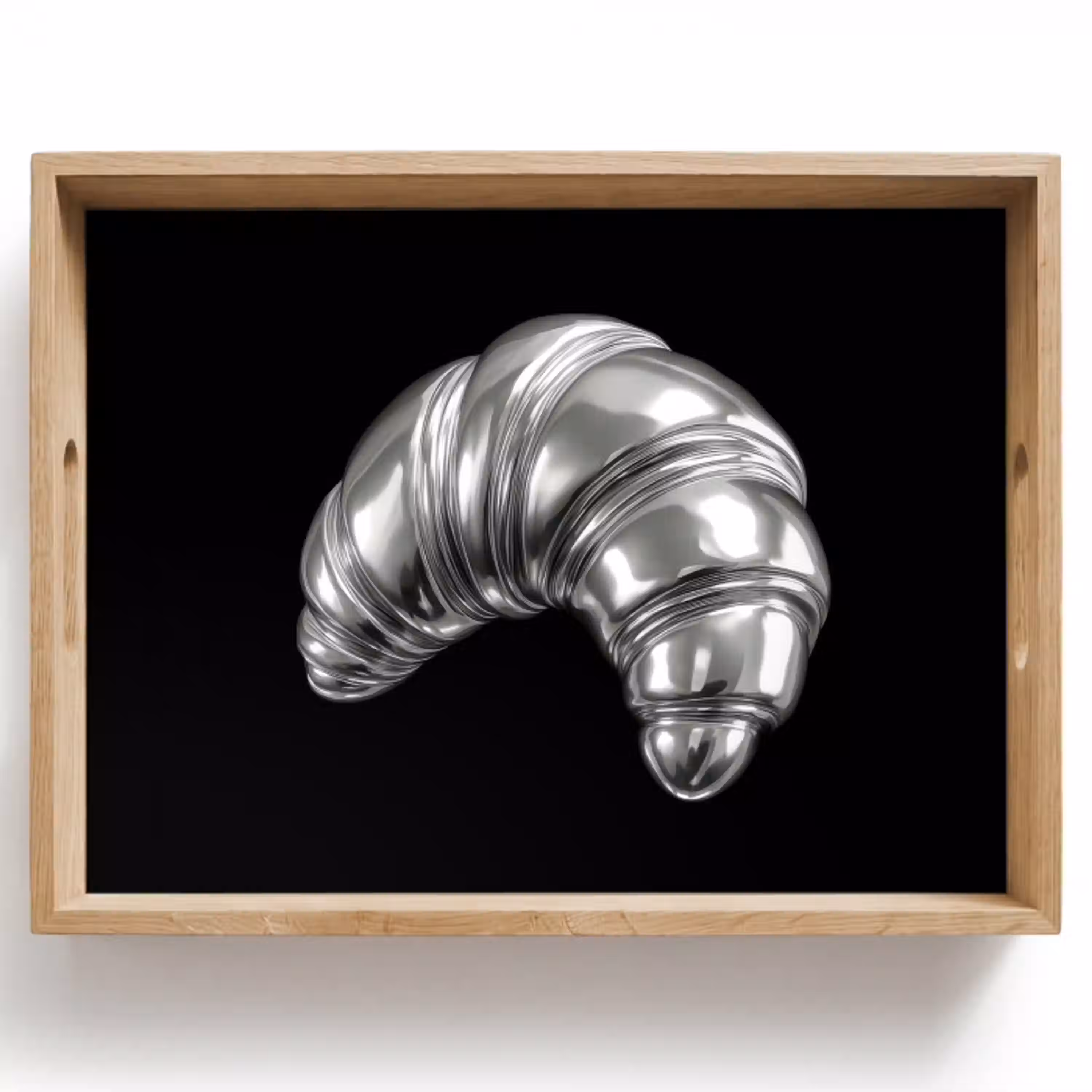 Croissant - Metaal - Zilver Dienblad Rechthoek middel -z3d_shopping