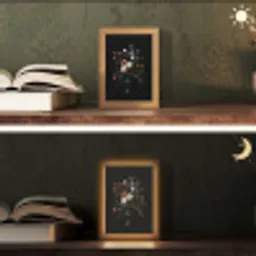 Bloemstuk - Vaas - Zwart Light Box met kabel (Tafellamp) klein -sfeer3