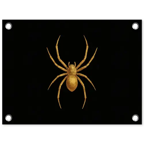 Spin - Goud - Minimalistisch - Poten tuinposter los doek klein -3d