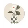 Vaas - Geruit - Groen - Bloem Wandcirkel Organisch Plexiglas middel -3d