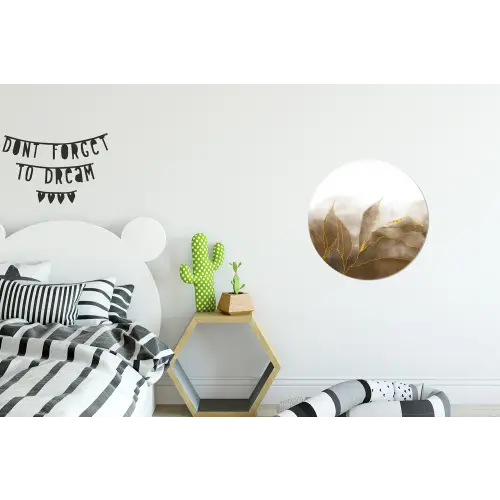 Marmer - Goud - Bruin - Textuur - Marmerlook Wandcirkel aluminium klein -kinderkamer