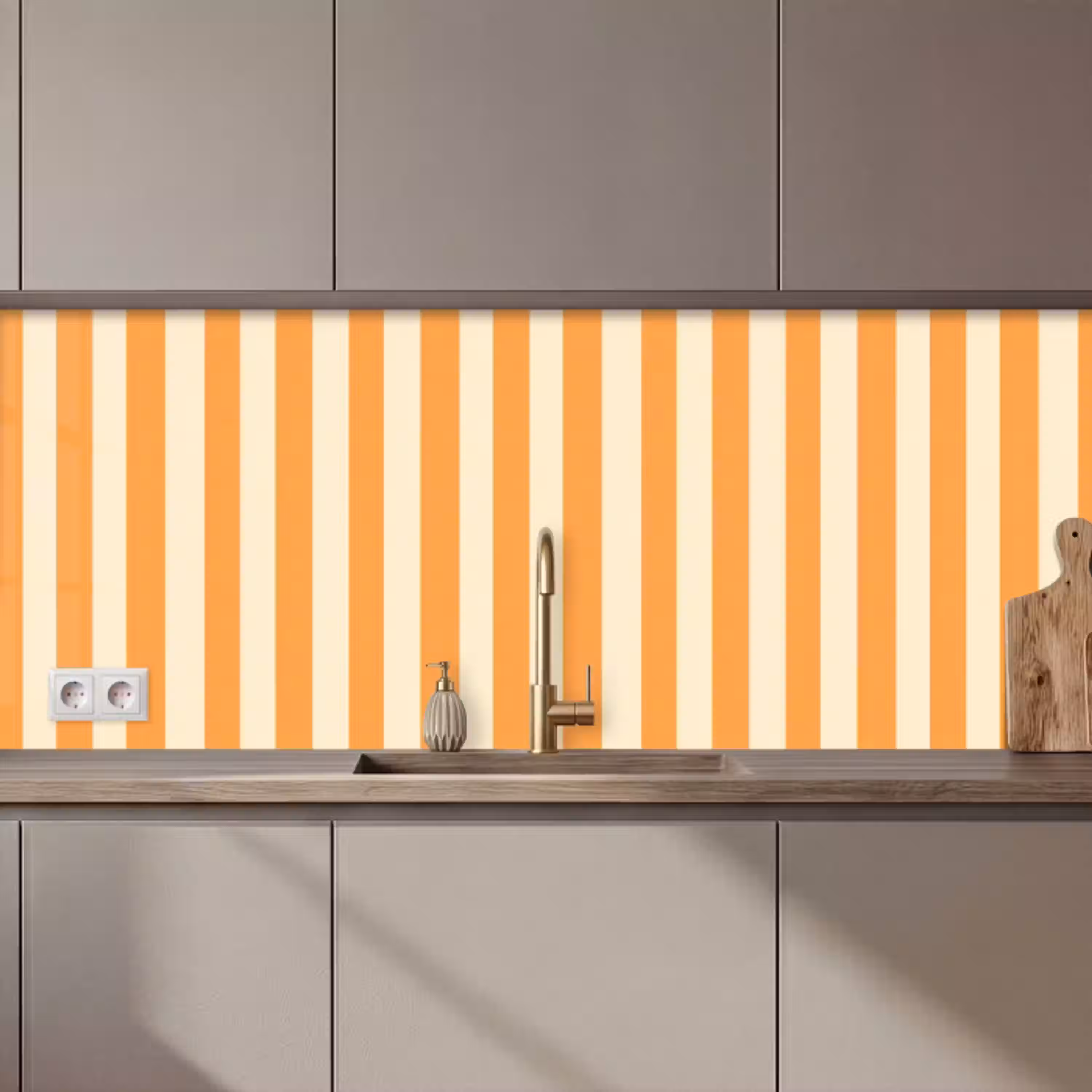Strepen - Patroon - Oranje keuken achterwand 2 middel 871 zz_3dshopping