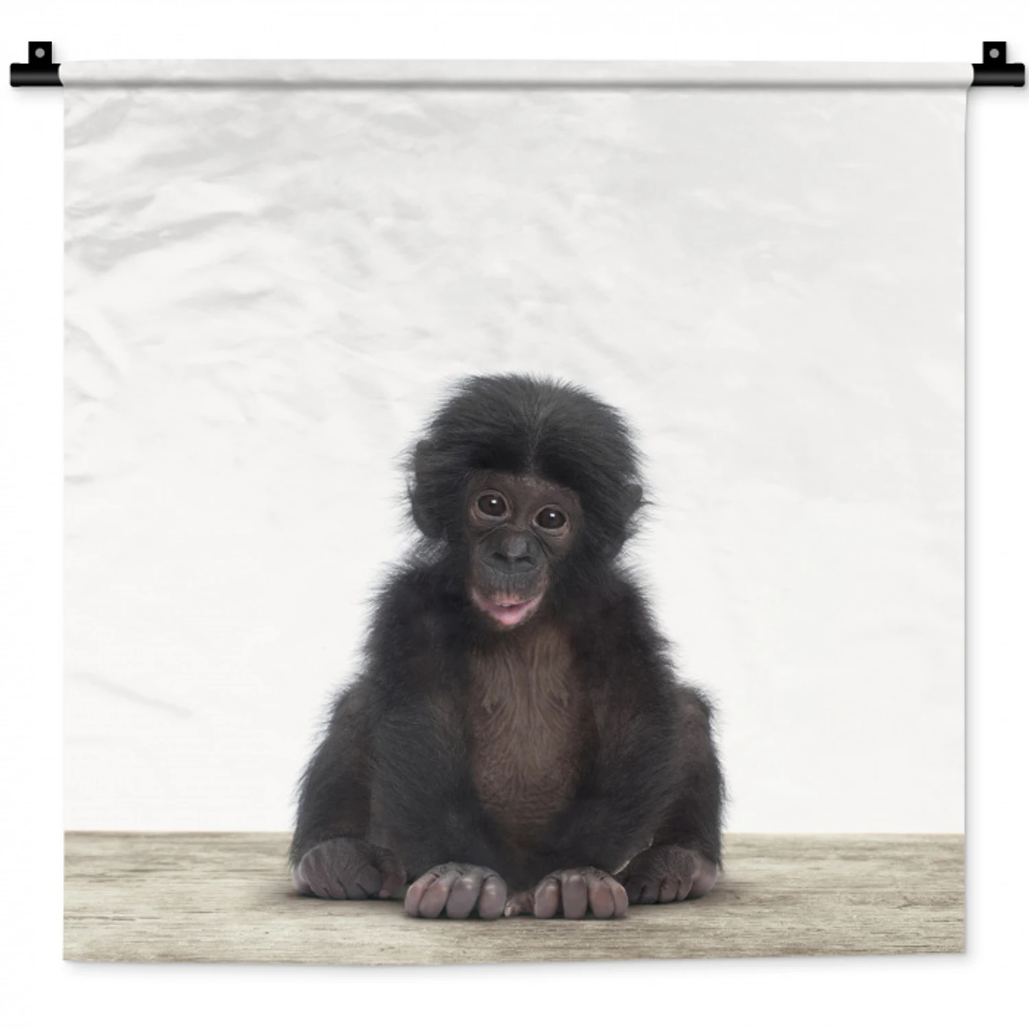 Kind - Aap - Chimpansee - Baby dieren - Jongens - Meiden Wandkleed katoen klein -zz3d