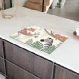 Jungle - Rustiek - Pastel Inductie beschermer vinyl 3mm klein -sfeer8
