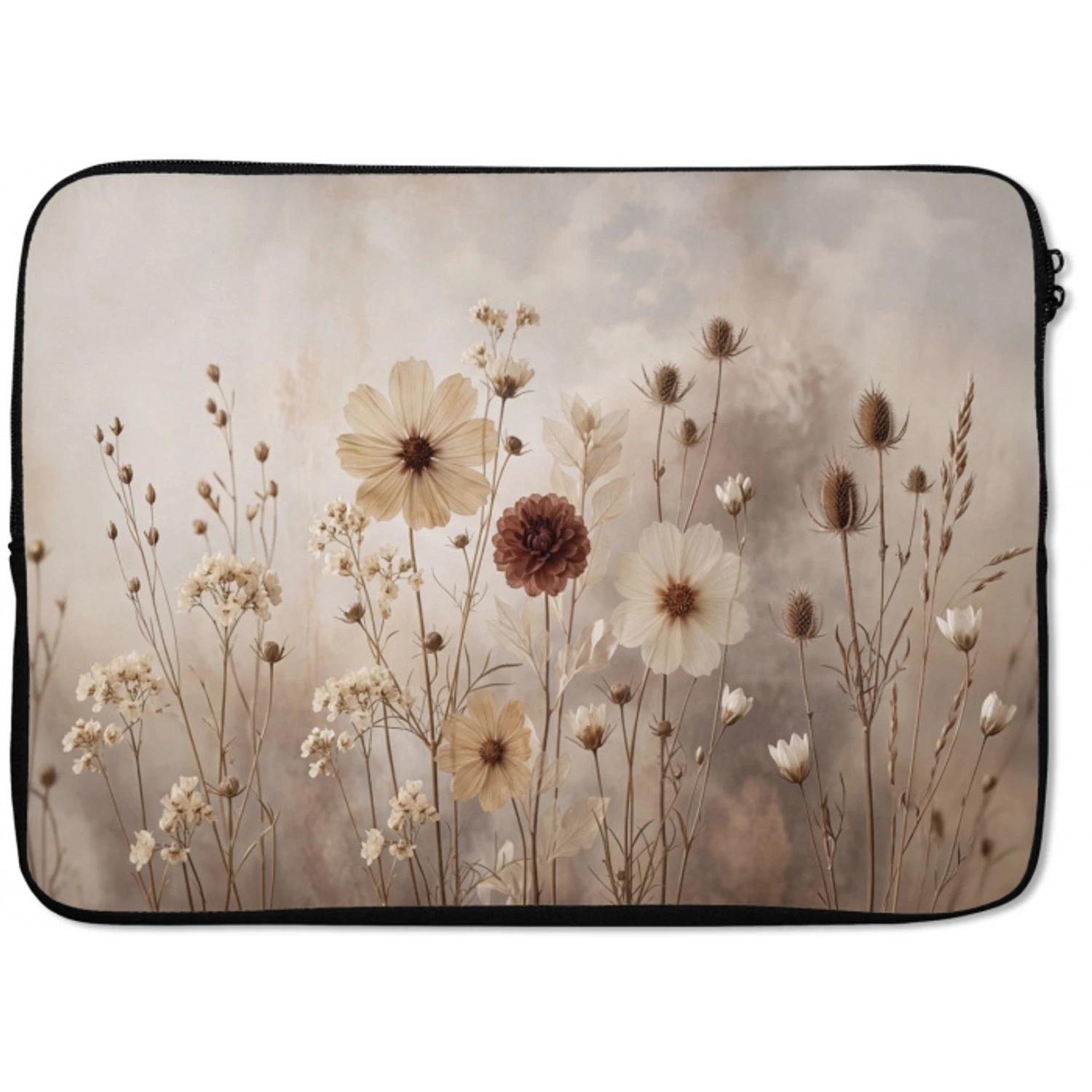 Wilde bloemen - Botanisch - Vintage - Natuur - Rustiek laptophoes neopreen klein -zkaufland3dotto