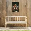 Kerst - Gnomen - Peperkoekhuisje - Rood - Groen Tuinposter op houten frame 2 cm dik klein -sfeer4