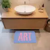 Art - Roze - Blauw Badmat klein -sfeer1