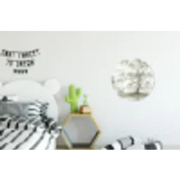 Reiger - Landschap - Groen Wandcirkel aluminium klein -kinderkamer