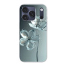 Kristal - Bloemen - Grijs Telefoonhoesje iPhone 17 Pro klein -3d